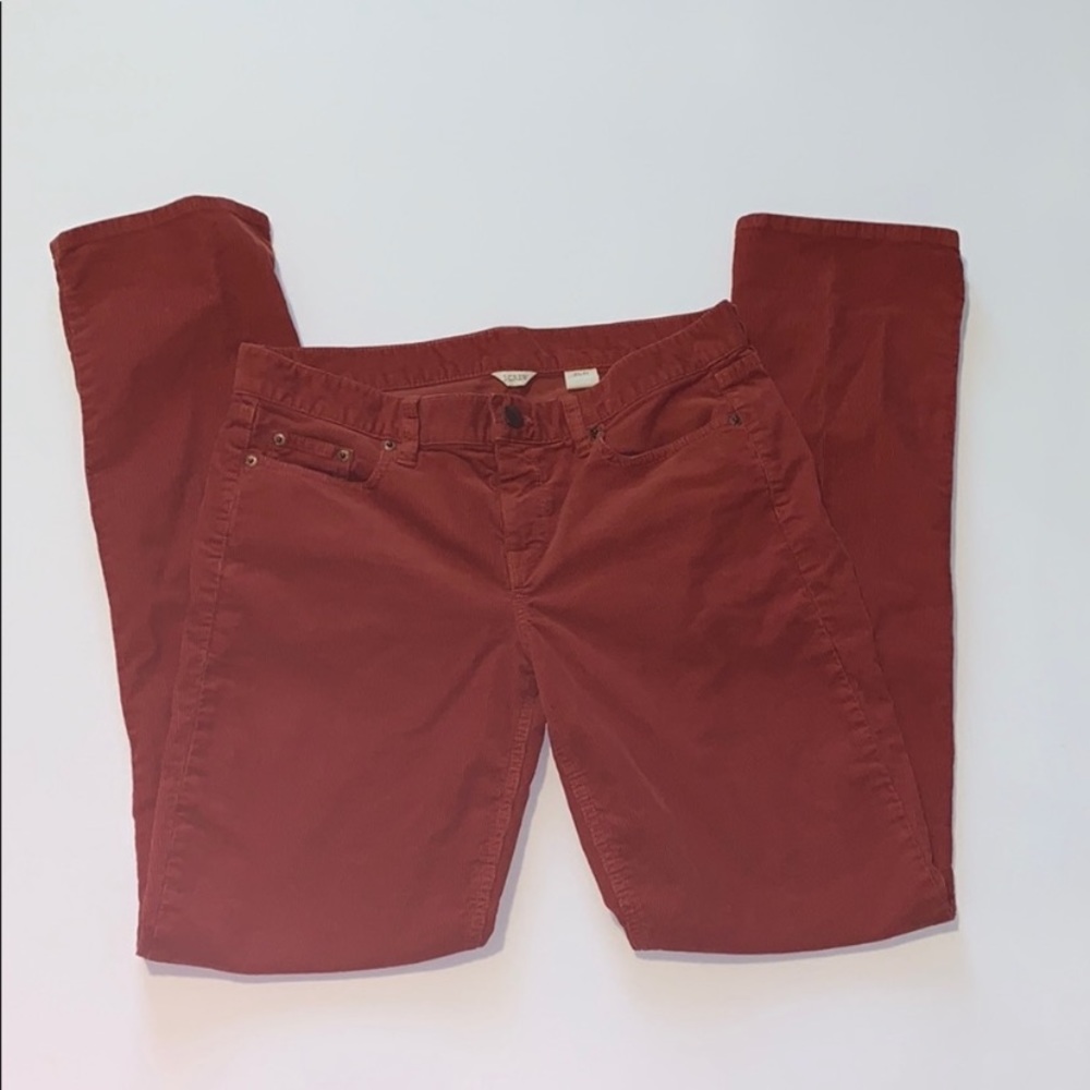 J Crew Rust Colored Mid Rise Corduroy pants
